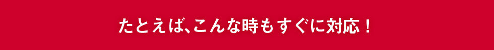 たとえば、こんな時もすぐに対応！